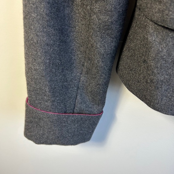 Vintage Valentino Crop Blazer, charcoal, wool, Size 10 - Picture 5 of 12